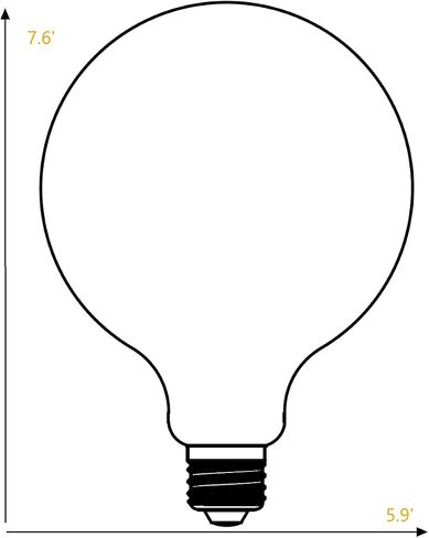 Liii&ARTMAN LED لمبة كبيرة كروية كبيرة 5.9 بوصة G47/ G150 7W E26 خافتة للتدفئة خالية من النقر مات أوبال بورسلين أبيض 2000-2800K CRI95 600LM (عبوة واحدة) in Saudi Arabia