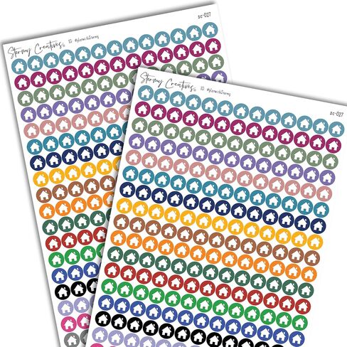 Small Home, House Logo Icon Stickers Decorative Planning, 468 Stickers, 0.3" diameter, Multicolor, Personal Planner in Saudi Arabia