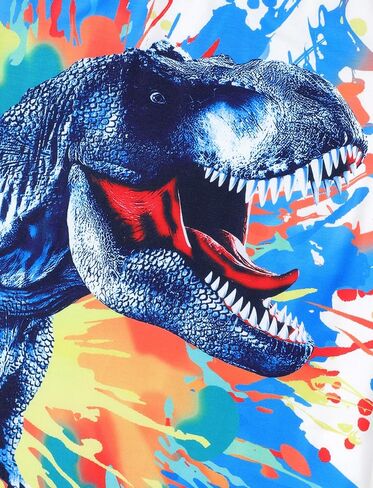 PATPAT Boys Graphic Short Sleeve T Shirts Crewneck Dinosaur Cartoon Tops White 4-10Years in Saudi Arabia
