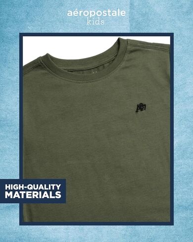 تي شيرت للأولاد من AEROPOSTALE - قميص قطني أساسي للأطفال بأكمام قصيرة - تي شيرت كلاسيكي برسومات بياقة دائرية للأولاد (4-16) in Kuwait