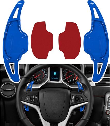 Aluminum Steering Paddle Shifter Extension Cover Trim Interior Accessories for Chevy Chevrolet Camaro 2012 2013 2014 2015 Red in Kuwait