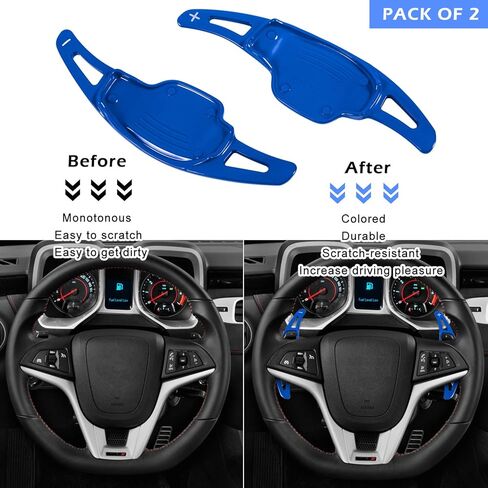 Aluminum Steering Paddle Shifter Extension Cover Trim Interior Accessories for Chevy Chevrolet Camaro 2012 2013 2014 2015 Red in Kuwait