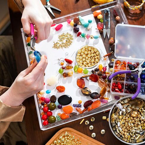 300 قطعة من الخرز الذهبي عيار 14 قيراط، خرز دائري ذهبي بدون خياطة، خرز نحاسي فضفاض، خرز فاصل متين لا يبهت بسهولة، خرز ذهبي لصنع قلادة السوار (4 مم) in Kuwait