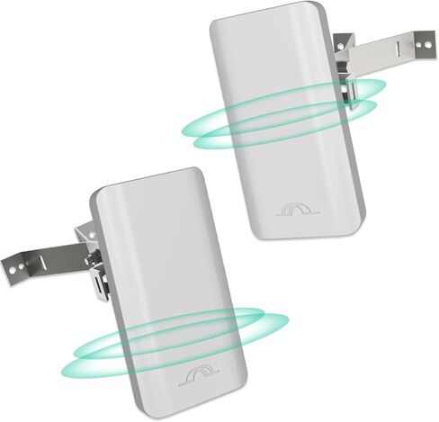 CPE220 5.8G جسر لاسلكي مع حامل، PTMP WiFi PTP نقطة إلى نقطة الوصول إلى الشبكة الخارجية CPE 2KM مسافة نقل مع هوائي 12DBi 2 LAN 100 ميجابايت في الثانية منفذ إيثرنت 24V PoE 2-Pack in Kuwait