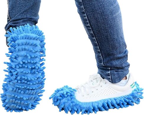 10 Pieces Mop Slippers for Floor Cleaning, Washable Reusable Shoes Cover, Microfiber Dust Mops Mop Socks for Women Men Foot Dust Hair Cleaners Sweeping House Office Bathroom Kitchen in Saudi Arabia