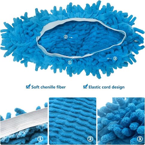 10 Pieces Mop Slippers for Floor Cleaning, Washable Reusable Shoes Cover, Microfiber Dust Mops Mop Socks for Women Men Foot Dust Hair Cleaners Sweeping House Office Bathroom Kitchen in Saudi Arabia