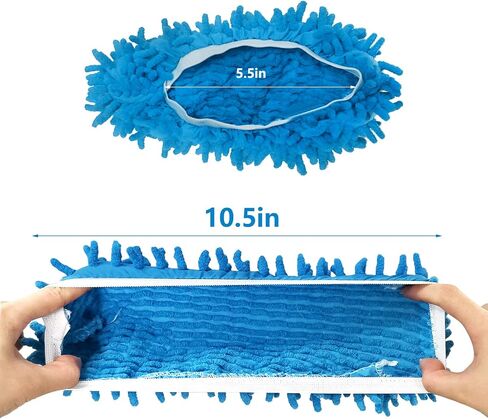 10 Pieces Mop Slippers for Floor Cleaning, Washable Reusable Shoes Cover, Microfiber Dust Mops Mop Socks for Women Men Foot Dust Hair Cleaners Sweeping House Office Bathroom Kitchen in Saudi Arabia