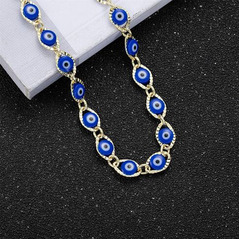 Evil Eye Hamsa Hand Charm Anklet for Women Teen Girls, Dainty Handmade Sideways Hanging Evil Eye Real 14K Gold / 18K Gold/Silver Ankle Bracelet Minimalist Jewelry in Saudi Arabia