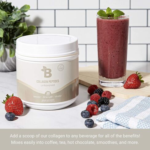 Bloom Nutrition Grass Fed Hydrolyzed Collagen Peptides Protein Powder with Hyaluronic Acid | Vitamin C Immune Support | Fortifies Joints, Vitalizes Hair, Skin, and Nails | Non-GMO (Unflavored) in Saudi Arabia