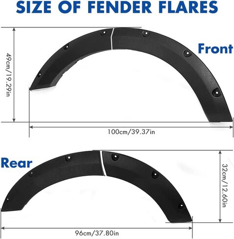 TECTICO Wheel Fender Flares متوافقة مع Bronco Sport 2021 2022 2023 2024، واقي غطاء العجلة الأمامية والخلفية، مجموعة الإطارات الجانبية، 4 قطع in Kuwait