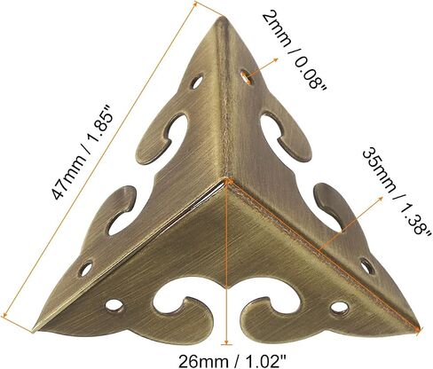 uxcell 4 Pcs Metal Box Corner Protectors 1.38"x1.38" Furniture Corner Guards Decorative with Mounting Screws for Table Cabinets Furniture Wooden Case, Bronze in Saudi Arabia