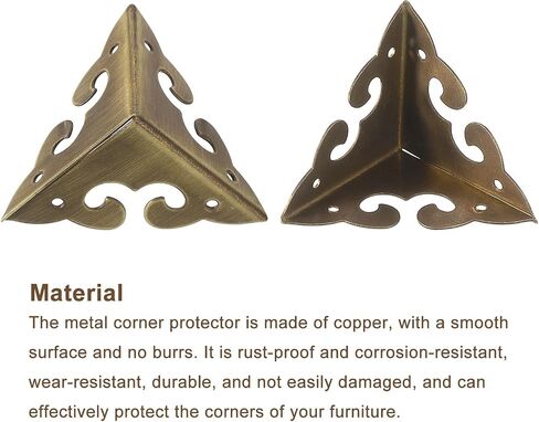 uxcell 4 Pcs Metal Box Corner Protectors 1.38"x1.38" Furniture Corner Guards Decorative with Mounting Screws for Table Cabinets Furniture Wooden Case, Bronze in Saudi Arabia