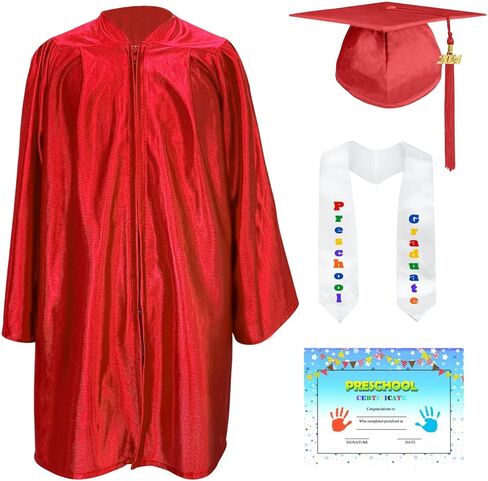 YIIOSS Preschool and Kindergarten Cap and Gown with 2024 Tassel Graduation Stole Certificate for Toddler Kids in Saudi Arabia