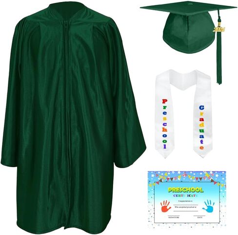 YIIOSS Preschool and Kindergarten Cap and Gown with 2024 Tassel Graduation Stole Certificate for Toddler Kids in Saudi Arabia