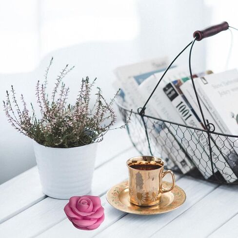 ONNPNN 2 قوالب شموع على شكل وردة، قوالب سيليكون وردية ثلاثية الأبعاد، قالب صابون راتنج الورد الكبير، قوالب حلوى حلوى الشوكولاتة المصنوعة يدويًا، لتزيين الكعك من الطين وزخارف قنبلة الحمام in Kuwait