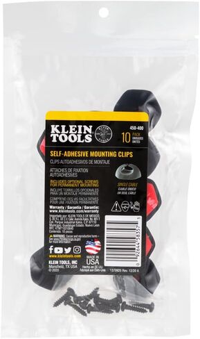 مشابك كابل 450-410 من Klein Tools، مصنوعة في الولايات المتحدة الأمريكية، كابل ذاتي اللصق ثلاثي الفتحات، مشابك تثبيت لإدارة السلك، برغي اختياري للتركيب الدائم، 10 عبوات in Saudi Arabia
