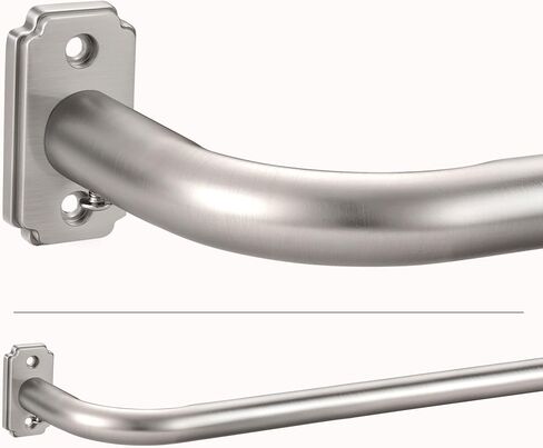 28-84 بوصة ملفوفة حول قضيب الستارة للنوافذ، قضبان ستائر قابلة للتعديل مقاس 1 بوصة لتعتيم الغرفة، قضيب ستائر فردي منحني معدني بسمك 0.6 مم، نيكل مصقول in Kuwait