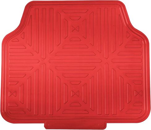 FH Group Automotive Floor Mats - Heavy-Duty Metallic Rubber Floor Mats for Cars, Universal Fit Full Set, ClimaProof Floor Mats, Trimmable Floor Mats For Most Sedan, SUV, Truck Floor Mats Red in Saudi Arabia