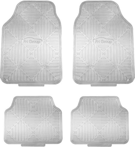 FH Group Automotive Floor Mats - Heavy-Duty Metallic Rubber Floor Mats for Cars, Universal Fit Full Set, ClimaProof Floor Mats, Trimmable Floor Mats For Most Sedan, SUV, Truck Floor Mats Red in Saudi Arabia