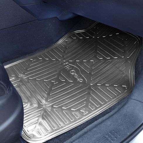 FH Group Automotive Floor Mats - Heavy-Duty Metallic Rubber Floor Mats for Cars, Universal Fit Full Set, ClimaProof Floor Mats, Trimmable Floor Mats For Most Sedan, SUV, Truck Floor Mats Red in Saudi Arabia
