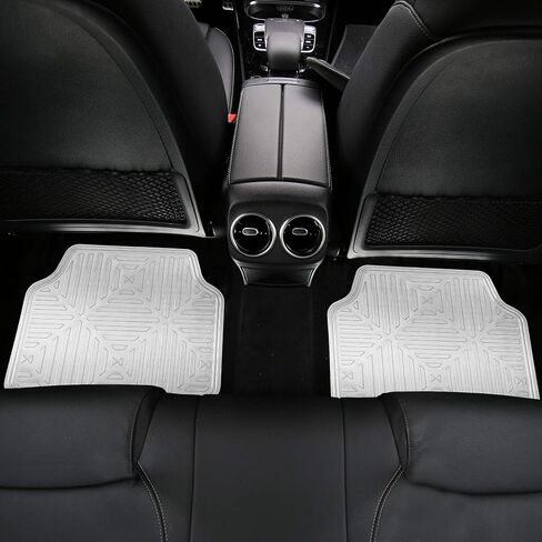 FH Group Automotive Floor Mats - Heavy-Duty Metallic Rubber Floor Mats for Cars, Universal Fit Full Set, ClimaProof Floor Mats, Trimmable Floor Mats For Most Sedan, SUV, Truck Floor Mats Red in Saudi Arabia