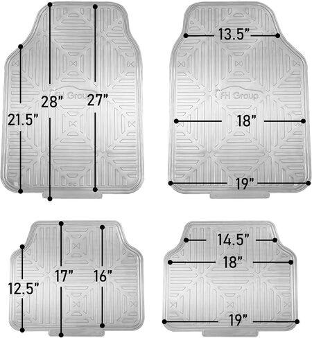 FH Group Automotive Floor Mats - Heavy-Duty Metallic Rubber Floor Mats for Cars, Universal Fit Full Set, ClimaProof Floor Mats, Trimmable Floor Mats For Most Sedan, SUV, Truck Floor Mats Red in Saudi Arabia