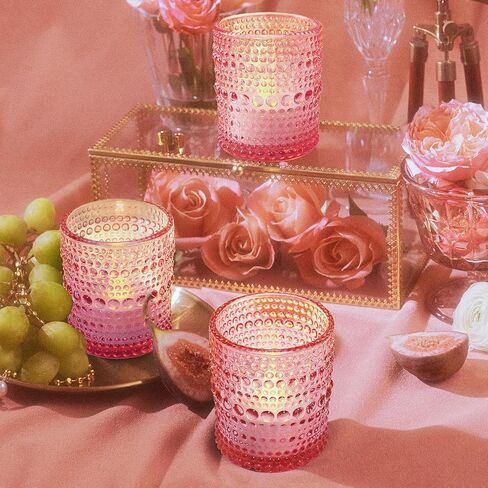 12 قطعة من حاملات الشموع النذرية (وردي)، حامل شموع شموع زجاجية بكميات كبيرة، حامل شموع زجاجي لديكور الزفاف، قطعة مركزية للطاولة، ديكور المنزل وديكور العطلات in Kuwait