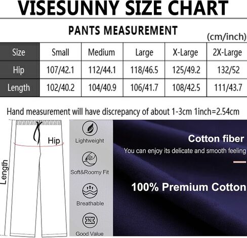 visesunny Men's Pajama Pants 100% Cotton Lounge Soft Warm Sleepwear Pants PJ Bottoms Drawstring and Pockets in Saudi Arabia