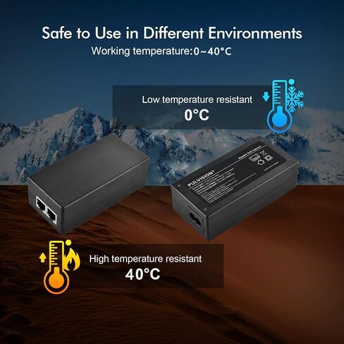 حاقن POE 53.5vdc PoE وحدة إمداد الطاقة 10/100Mbps RJ45 منفذ الطاقة عبر إيثرنت 48 فولت/52 فولت للأغراض العامة 15.5 واط مخرج التوصيل والتشغيل in Saudi Arabia