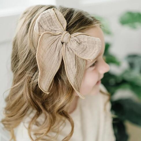 8 قطع من أقواس الشعر للفتيات من CÉLLOT، مصنوعة من القطن والكتان مقاس 5 بوصات، أقواس شعر تمساح للفتيات الصغيرات والأطفال الصغار إكسسوارات شعر مصنوعة يدويًا in Kuwait