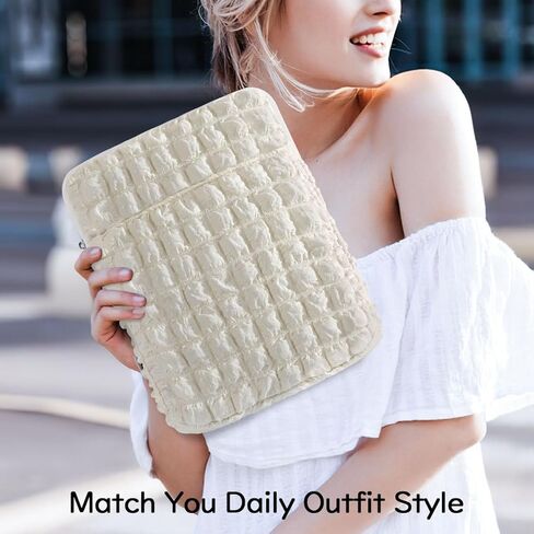 حقيبة كمبيوتر لوحي مقاس 9-11 بوصة من Dadanism لجهاز iPad 10th Gen 10.9 بوصة iPad Air 5/4، iPad 9/8/7th 10.2، iPad Air 11 بوصة iPad Pro، حقيبة حمل سحابية ذات مربعات الفقاعات مع جيب لجهاز Galaxy Tab A8/S9 FE /A9+، أرجواني in Kuwait