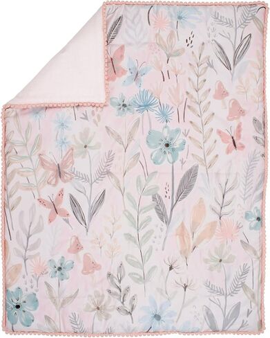 Lambs & Ivy Baby Blooms 3-Piece Pink Floral/Butterfly Baby Crib Bedding Set in Saudi Arabia