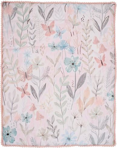 Lambs & Ivy Baby Blooms 3-Piece Pink Floral/Butterfly Baby Crib Bedding Set in Saudi Arabia