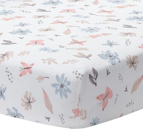 Lambs & Ivy Baby Blooms 3-Piece Pink Floral/Butterfly Baby Crib Bedding Set in Saudi Arabia