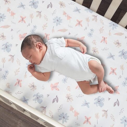 Lambs & Ivy Baby Blooms 3-Piece Pink Floral/Butterfly Baby Crib Bedding Set in Saudi Arabia