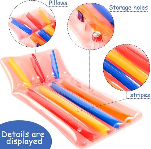 2 Pack Pool Floats Adults with Cup Holder, 72'' Inflatable Floaties Pool Lounger Raft Lake Floats for Adults Heavy Duty in Saudi Arabia
