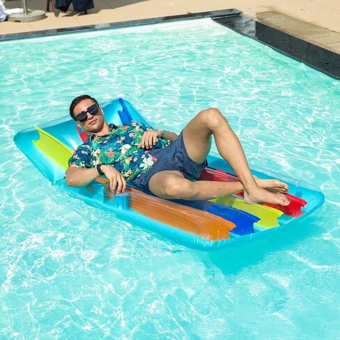 2 Pack Pool Floats Adults with Cup Holder, 72'' Inflatable Floaties Pool Lounger Raft Lake Floats for Adults Heavy Duty in Saudi Arabia