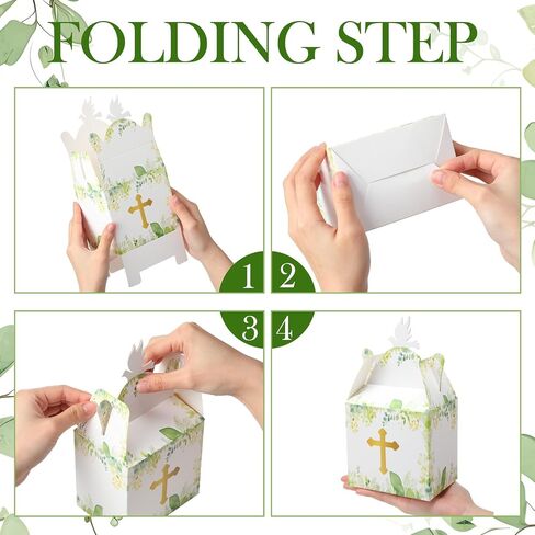 72 Pcs Baptism Favors Goodie Gable Boxes Religious Party First Communion Party Favors Baptism Decorations Baptism Gifts God Bless Candy Boxes for Boys Girls Christening Baby Shower in Saudi Arabia