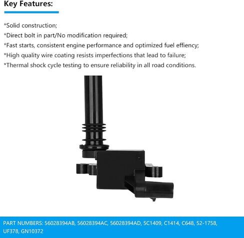 Ignition Coil Pack of 1 Replacement for 5.7L V8 Hemi - for 2005 Chrysler 300, 04-05 Dodge Durango, 2005 Dodge Magnum, 03-05 Dodge Ram, 2005 Je-ep Grand Cherokee Replaces# 56028394AB, UF378 in Saudi Arabia