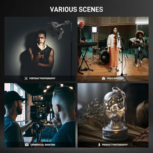 GVM 200W Video Light Kit with Softbox and Stand, Photography Lighting for Continuous Output Lighting with Bowen Mount/APP/DMX, 93000lux@0.5m LED Spotlight Studio Light for Photography,3200K-5600K in Saudi Arabia