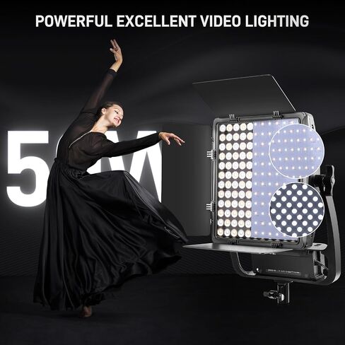 GVM 200W Video Light Kit with Softbox and Stand, Photography Lighting for Continuous Output Lighting with Bowen Mount/APP/DMX, 93000lux@0.5m LED Spotlight Studio Light for Photography,3200K-5600K in Saudi Arabia