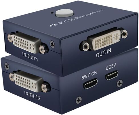 محول فيديو Suckoo DVI 2 في 1 خارج 1 في 2 خارج ثنائي الاتجاه قابل للتبديل 3840@2160 2.0 4K60HZ مشارك فيديو 2 منفذ كمبيوتر مضيف شاشة تلفزيون DVI خارجية جهاز عرض حدد صندوق التبديل 1920x1080P in Saudi Arabia