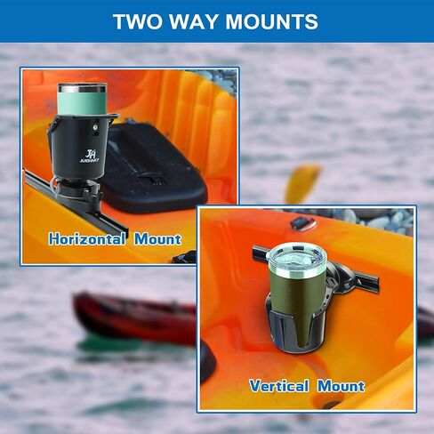 JUIHOHAKY Kayak Cup Holder, Fits Vertical & Horizontal Track Mount Install, Multi-Functional Cup Holder for Kayak Accessories, Ideal for Drinks, Fishing Gear and Phone Holder in Saudi Arabia