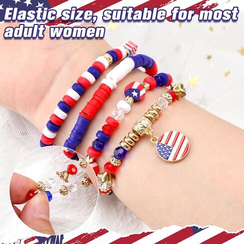 Kingdder 18 جهاز كمبيوتر شخصى الرابع من يوليو النساء الملحقات مجموعات العلم الأمريكي الأقراط الوطنية عصابات البوهيمي تمتد الأساور الولايات المتحدة الأمريكية العلم مجموعة المجوهرات التذكارية عيد الاستقلال هدايا حزب للنساء الفتيات in Kuwait