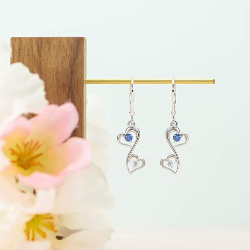 قلادة MORGAN & PAIGE من الفضة الإسترليني عيار 925 تنزانيت مكعب زركونيا وقلادة على شكل فيونكة زركونيا مكعبة بيضاء أو أقراط قلب مزدوجة إنفينيتي in Kuwait