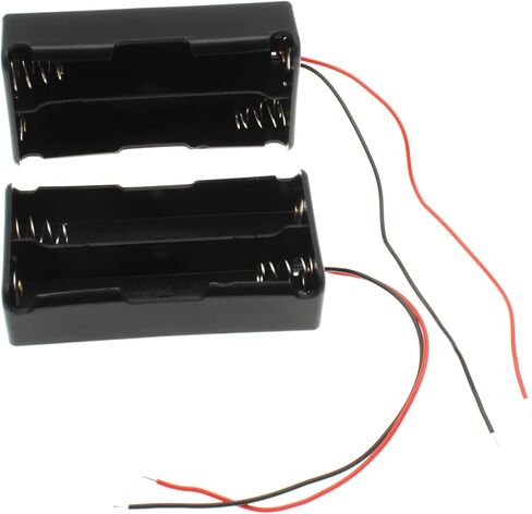 LBTODH 2PCS 18650 Battery Holder with Lead Wire Bundle 18650 Battery Holder 7.4V DIY Battery Storage Boxes Black Plastic Battery Case Kit in Saudi Arabia