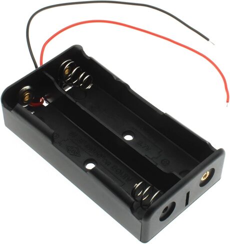 LBTODH 2PCS 18650 Battery Holder with Lead Wire Bundle 18650 Battery Holder 7.4V DIY Battery Storage Boxes Black Plastic Battery Case Kit in Saudi Arabia