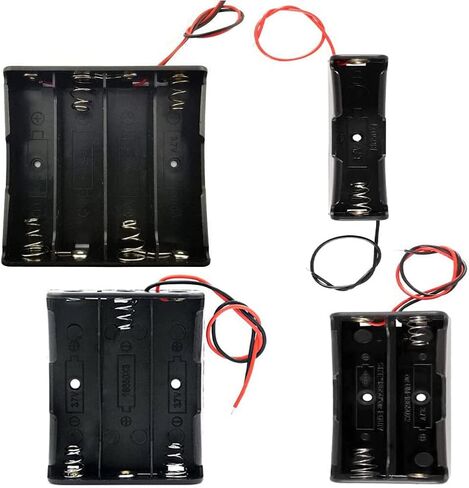 18650 Battery Holder Bundle with Wire,4pcs 18650 Battery Holder Case 3.7V, 1/2/3/4 x 3.7V Series DIY Battery Storage Boxes, 1/2/3/4 Slots Black Plastic Batteries Case for 18650 Battery in Saudi Arabia
