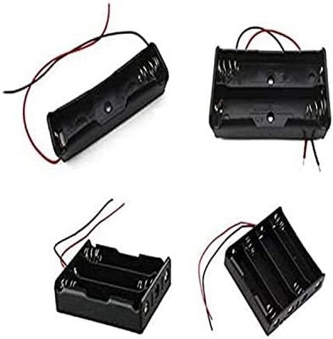 18650 Battery Holder Bundle with Wire,4pcs 18650 Battery Holder Case 3.7V, 1/2/3/4 x 3.7V Series DIY Battery Storage Boxes, 1/2/3/4 Slots Black Plastic Batteries Case for 18650 Battery in Saudi Arabia