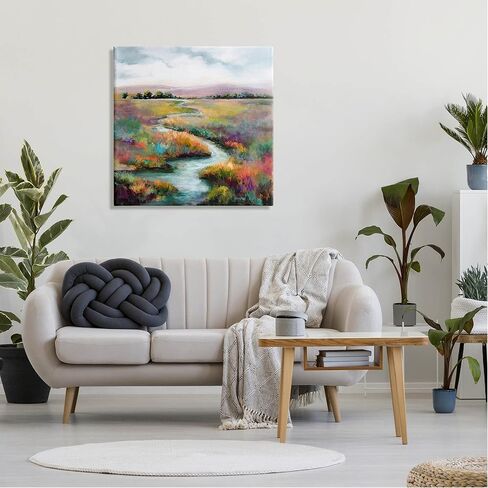 Stupell Industries Vivid River Flowing Rural Vegetation Canvas Wall Art, Design by Karen Hale in Saudi Arabia